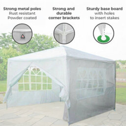 Neo 3X3M Light Weight Event Gazebo 4 Side Panels Outdoor Waterproof Garden Party Tent Marquee Canopy Shelter Coated Steel Frame - thumbnail 4