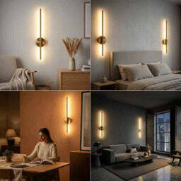 2 Pack 60Cm Gold Led Wall Lights - thumbnail 3