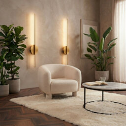 2 Pack 60Cm Gold Led Wall Lights - thumbnail 1