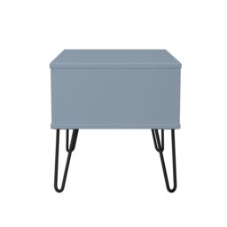 Anzio Matt Denim Blue 1 Drawer Non-Extendable Side Table (H)407mm (W)575mm (D)395mm - thumbnail 4