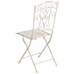 Wyld And Coco Set Of Two Light Beige Folding Vintage Outdoor Garden Chairs - Iron, Foldable, Rust-Resistant (W45 X D45 X H95Cm) - thumbnail 6