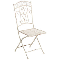 Wyld And Coco Set Of Two Light Beige Folding Vintage Outdoor Garden Chairs - Iron, Foldable, Rust-Resistant (W45 X D45 X H95Cm) - thumbnail 4