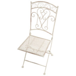 Wyld And Coco Set Of Two Light Beige Folding Vintage Outdoor Garden Chairs - Iron, Foldable, Rust-Resistant (W45 X D45 X H95Cm) - thumbnail 8