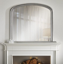 The Online Mirror Shop Overmantle Mirror Osborne Arched Shape With Silver Frame- H 94Cm X W 119Cm X D 4Cm For Hanging Above The Fireplace, Dressing Table - thumbnail 2