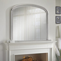 The Online Mirror Shop Overmantle Mirror Osborne Arched Shape With Silver Frame- H 94Cm X W 119Cm X D 4Cm For Hanging Above The Fireplace, Dressing Table - thumbnail 1