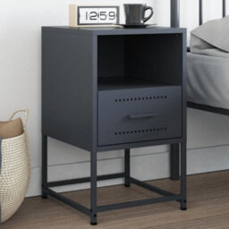 Berkfield Bedside Cabinet Anthracite 36X39X60.5 Cm Steel - thumbnail 1