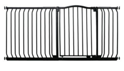 Bettacare Curved Top Dog Gate, 207Cm - 216Cm, Matt Black, Pressure Fit Pet Gate For Dog And Puppy, Pet And Dog Barrier - thumbnail 1