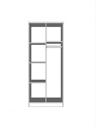 Arte Smyk Iii 06 White Front Oak Sonoma Carcass Hinged Wardrobe 800mm H1930mm D500mm With Delicate Heather Handles - thumbnail 2