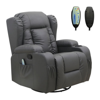 Eco Living Valentino 10-In-1 Massage Armchair Recliner Brown