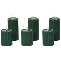 Beliani Set Of 6 Led Candles Noisette 10/16 Cm Green - thumbnail 4
