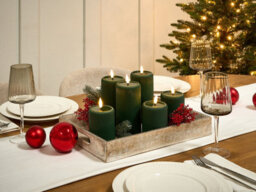 Beliani Set Of 6 Led Candles Noisette 10/16 Cm Green - thumbnail 2