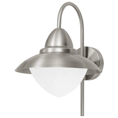 Stylish Ip44 Outdoor Wall Light In Stainless Steel With Opal Glass For Porches - image 1