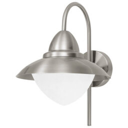 Stylish Ip44 Outdoor Wall Light In Stainless Steel With Opal Glass For Porches - thumbnail 1