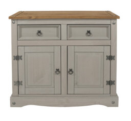 Core Products Corona Grey Premium Small Sideboard With 2 Door & 2 Drawers H80.6Cm X W91.0Cm X D43.0Cm - thumbnail 2