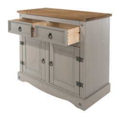 Core Products Corona Grey Premium Small Sideboard With 2 Door & 2 Drawers H80.6Cm X W91.0Cm X D43.0Cm - thumbnail 4