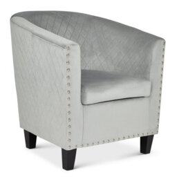 Bravich Stilo Tub Chair - Velvet Light Grey - thumbnail 5