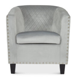 Bravich Stilo Tub Chair - Velvet Light Grey - thumbnail 4