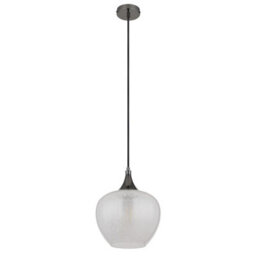 Luminosa Lighting Luminosa Maxy 24Cm Dome Pendant Ceiling Light Gunmetal Clear Glass Shade 1X E27 - thumbnail 2