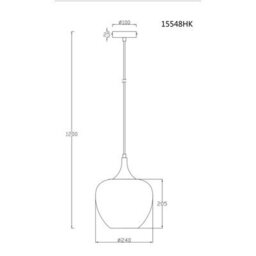 Luminosa Lighting Luminosa Maxy 24Cm Dome Pendant Ceiling Light Gunmetal Clear Glass Shade 1X E27 - thumbnail 5
