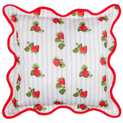 furn. Furn Fruits Strawberries Striped Outdoor Cushion Cover - image 1