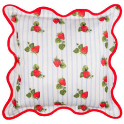 furn. Furn Fruits Strawberries Striped Outdoor Cushion Cover - thumbnail 1