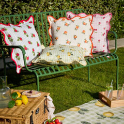 furn. Furn Fruits Strawberries Striped Outdoor Cushion Cover - thumbnail 6