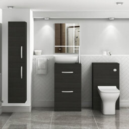 Royal Bathrooms 500mm Floor Standing Vanity Unit 2 Drawer Hale Black & Countertop Basin - Elva - thumbnail 2