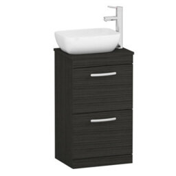 Royal Bathrooms 500mm Floor Standing Vanity Unit 2 Drawer Hale Black & Countertop Basin - Elva - thumbnail 4