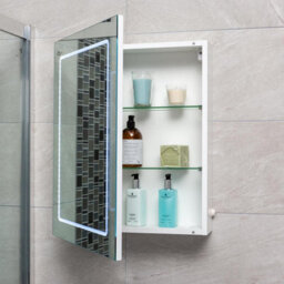 Plum&clay Midas Single Led Bathroom Mirrored Wall Cabinet (H)63Cm (W)50Cm - thumbnail 4