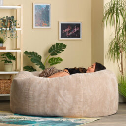 icon Soul Giant Corduroy Bean Bag Natural 2-Seater Bean Bag Chair - thumbnail 3