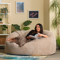 icon Soul Giant Corduroy Bean Bag Natural 2-Seater Bean Bag Chair - thumbnail 2