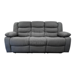 Furnishings For Less UK Manhattan Grey Fabric Sofa Suite Manual Reclining Sofa Set 3 + 2 Seater Sofas With Drinks Tray High Back - thumbnail 2