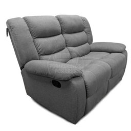 Furnishings For Less UK Manhattan Grey Fabric Sofa Suite Manual Reclining Sofa Set 3 + 2 Seater Sofas With Drinks Tray High Back - thumbnail 6
