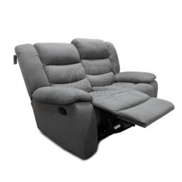 Furnishings For Less UK Manhattan Grey Fabric Sofa Suite Manual Reclining Sofa Set 3 + 2 Seater Sofas With Drinks Tray High Back - thumbnail 7