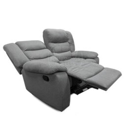 Furnishings For Less UK Manhattan Grey Fabric Sofa Suite Manual Reclining Sofa Set 3 + 2 Seater Sofas With Drinks Tray High Back - thumbnail 8