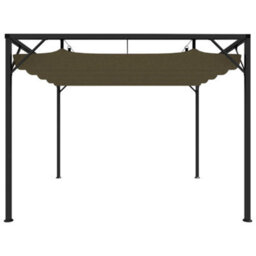 Walplus Garden Gazebo With Retractable Roof 3X3 M Taupe 180 G/mâ² - thumbnail 3