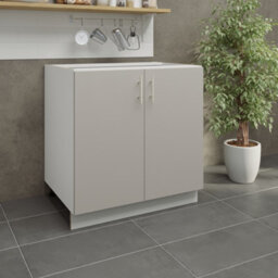 Jd Greta Adjustable Legs Kitchen Base Unit 800mm Storage Cabinet With Door Shelf 80Cm - Cashmere Matt - thumbnail 2