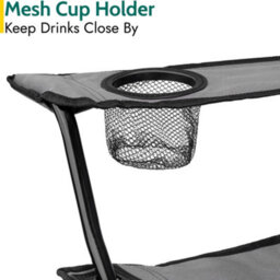 Trail Outdoor Leisure Folding Camping Chair With Cup Holder Grey 2 Pack - thumbnail 5