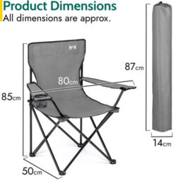 Trail Outdoor Leisure Folding Camping Chair With Cup Holder Grey 2 Pack - thumbnail 7