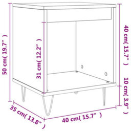 Vidaxl Bedside Cabinet White 40X35X50 Cm Engineered Wood - thumbnail 9