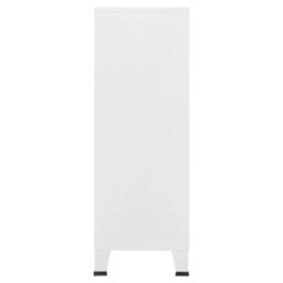Berkfield Industrial Storage Chest White 75X40X115 Cm Metal - thumbnail 4