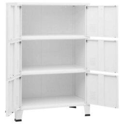 Berkfield Industrial Storage Chest White 75X40X115 Cm Metal - thumbnail 6