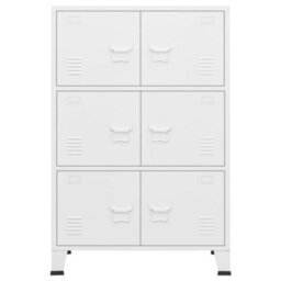 Berkfield Industrial Storage Chest White 75X40X115 Cm Metal - thumbnail 3