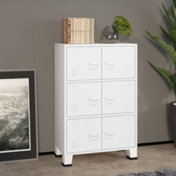 Berkfield Industrial Storage Chest White 75X40X115 Cm Metal
