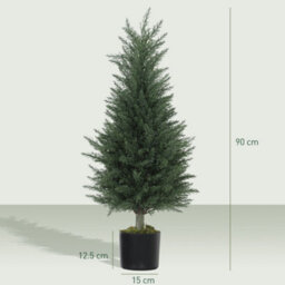 Homcom Set Of 2 Decorative Artificial Plant, Fake Plants For Home Decor - thumbnail 3