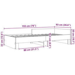 Berkfield Bed Frame Without Mattress Grey Sonoma 90X190 Cm Single Engineered Wood - thumbnail 9