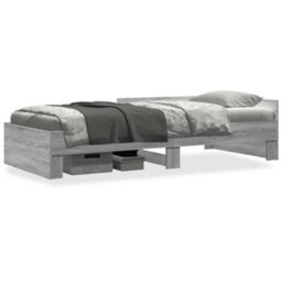 Berkfield Bed Frame Without Mattress Grey Sonoma 90X190 Cm Single Engineered Wood - thumbnail 2