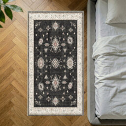 Decoranddecor Rug, Washable Rugs, Bedroom Kitchen Rugs, 80X150Cm, Non-Slip, Pet Friendly, Low Pile, Traditional Rug - Isla - thumbnail 1