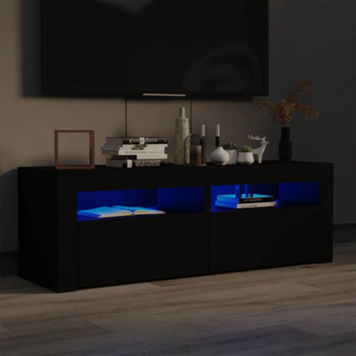 Berkfield Tv Cabinet With Led Lights Black 120X35X40 Cm - image 1