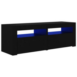 Berkfield Tv Cabinet With Led Lights Black 120X35X40 Cm - thumbnail 2